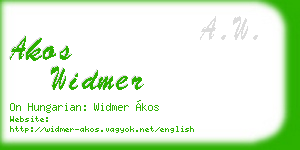 akos widmer business card